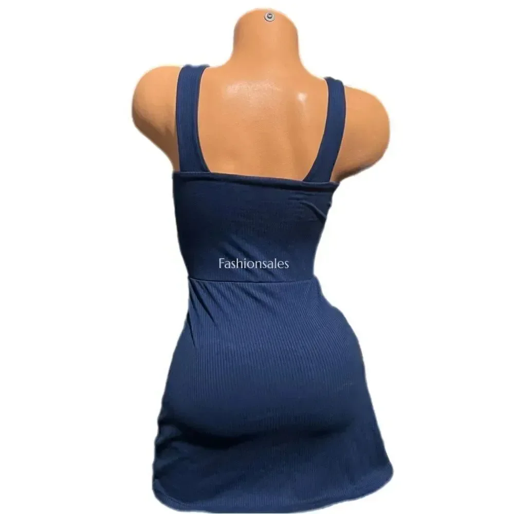 Victorias Secret Pink Sport Ribbed Square Neck Active Dress Shorts Navy XLarge